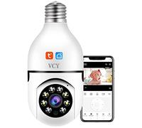 Telecamera di sicurezza della lampadina, E27 WiFi TUYA colori notturna a 360 gradi Pan/Tilt Telecamera IP panoramica, 2,4 GHz 1080 P Smart Home Sorveglianza Bambini Cam Allarme Due Vie Talk Indoor Pet