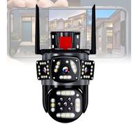 Telecamera di sicurezza esterna, Obiettivo da 8 MP, Tracciamento automatico a 360 °, WiFi impermeabile HD, archiviazione cloud, citofono vocale bidirezionale, soluzione di monitoraggio domestico