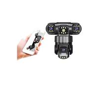 Telecamera di Sicurezza Esterna, Telecamera WiFi 2K a Tripla Lente, Vista a 360 °, Movimenti/rilevamento Umano e Audio a Due Vie per Interno (WiFi/AP/Ethernet) (Black)