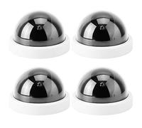 Telecamera di sicurezza falsa fittizia con simulazione a cupola 4 pezzi, telecamera di sorveglianza CCTV antifurto con luce a led lampeggiante(bianca)