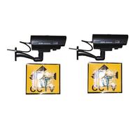 Telecamera di sicurezza finta a cupola simulata impermeabile a LED lampeggiante con luce lampeggiante di sicurezza, telecamere simulate per esterni e interni, 2 pezzi
