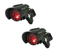 Telecamera di sicurezza finta a energia solare con simulazione LED realistica rossa lampeggiante e adesivo di sicurezza per interni ed esterni, confezione da 2