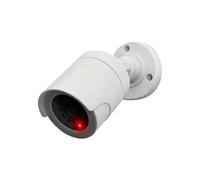 Telecamera di sicurezza finta con luce LED rossa lampeggiante, rotazione di 180 gradi, design compatto, per la prevenzione dei furti domestici, facile da installare, non furto