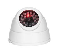 Telecamera di sicurezza fittizia, telecamera di sorveglianza simulata a cupola esterna senza fili con 30 LED IR fittizi