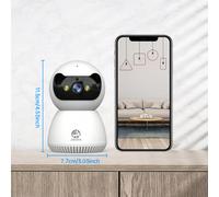 Telecamera di sicurezza HD da 3MP per interni, compatibile con Wi-Fi 5G e 2,4G, per bambini/animali domestici/babysitter/anziani, con archiviazione su cloud e scheda SD da 32/64 GB, visione notturna a