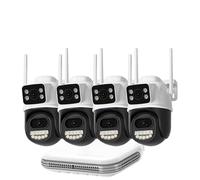 Telecamera di sicurezza, Kit di sicurezza CCTV NVR mini 8CH for esterni con telecamera IP WiFi audio da 8 MP, sistema di videosorveglianza wireless con visione notturna a infrarossi(2T,4PCS_1)