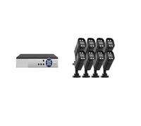Telecamera di sicurezza, Kit Di Sicurezza For Telecamere CCTV 8CH Telecamere Di Sorveglianza AHD Da 5 MP DVR Set Face Detect Visione Notturna A Infrarossi(1T,8CH 8PCS 5MP Cam)