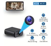 Telecamera di sicurezza mini HD per interni, con visione notturna, rilevamento del movimento, allarme, USB, portatile, per sorveglianza interna segreta, per la casa, animali domestici e veicoli, appli