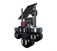 Telecamera di sicurezza solare 360 4K | Tre lenti per PTZ, alimentazione WiFi, impermeabile IP66, per visione notturna per il monitoraggio esterno del giardino