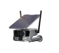 Telecamera di sicurezza solare 4K 8MP esterno Zoom 4X CCTV for rilevamento umano con angolo visione ultra ampio 4G Doppia lente PIR Rilevamento del movimento(4G Add 32GB Card)