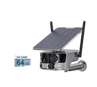 Telecamera di sicurezza solare 4K HD 8MP 180° angolo visione ultra ampio 4G Visione notturna esterna da 128 GB POE con zoom 4X Rilevamento del movimento(4G 8MP Add 64GB)