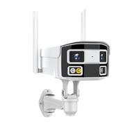 Telecamera di Sicurezza, Telecamera IP a doppia lente da 8MP 180° 2K 4MP POE di sicurezza panoramica bullet rilevamento umano 4K Sorveglianza esterna NVR(8MP WIFI Camera)