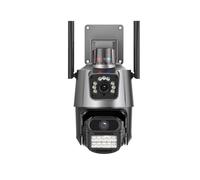 Telecamera di Sicurezza, Telecamera Wi-Fi PTZ da 6 MP a doppia lente for esterni con allarme antifurto con sirena Speed Dome Ai Human Detect Videosorveglianza P2P(6MP NO SD Card)