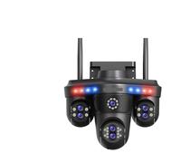 Telecamera di sicurezza Wi-Fi da 35 MP a quattro schermi, for esterni, con sette obiettivi, tre telecamere PTZ, zoom ottico 10X, telecamera CCTV con tracciamento automatico(AU Plug,WiFi 10XZoom 32GB)