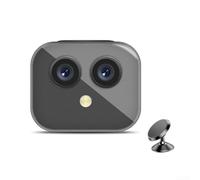 Telecamera di sicurezza WiFi 4K, compatta wireless per mini cam con doppia lente notturna per monitoraggio domestico interno ed esterno, nero