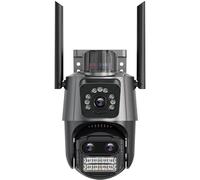 Telecamera di sicurezza WiFi a tripla lente da 9 MP, zoom 3K ultra HD senza fili con visione notturna, rilevamento del movimento, audio bidirezionale, sistema di sorveglianza domestica impermeabile