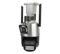 Telecamera di Sicurezza WiFi da 8 MP, PTZ a 360 Gradi, Rilevamento del Movimento, Visione Notturna IP66 Impermeabile, Monitoraggio a Doppio Canale a Doppio Schermo (Spina europea)