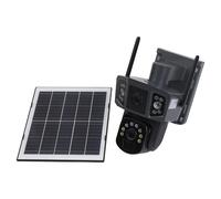Telecamera di sicurezza WiFi doppia lente per uso esterno con alimentatore solar