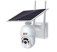 Telecamera di sicurezza wireless da esterno, telecamera ad energia solare con batteria ricaricabile, telecamere 1080P Tuya Smart Life Wifi, rilevamento del movimento, IP66 impermeabile