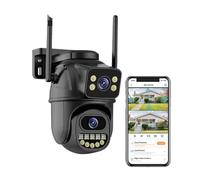 Telecamera di sorveglianza 4K 8MP, doppio obiettivo, zoom digitale 4X, rilevamento umano AI, telecamere IP PTZ di sicurezza esterna(8MP Add 128G Card)