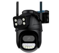 Telecamera di sorveglianza 4K 8MP Dual Lens Zoom digitale 4X AI Rilevamento umano Telecamere IP PTZ di sicurezza esterna wireless(4MP Add 128G SD Card)