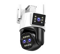 Telecamera di Sorveglianza, 9MP 4K Telecamera di Sicurezza Esterna 8X Zoom Tre Lenti PTZ IP Camera AI Tracking Telecamere Sorveglianza 4MP Wireless CCTV Cam