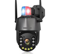 Telecamera di sorveglianza esterna con zoom ottico 5MP 30X PTZ 4G Luci di avvertimento rosse blu Monitoraggio automatico Telecamera CCTV IR 150M(5MP 4G Add 32GB)