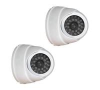 Telecamera di sorveglianza falsa alimentata a batteria Aspetto realistico LED lampeggiante per prevenzione furti Telecamera di sicurezza finta con LED lampeggiante