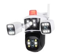 Telecamera di sorveglianza for casa intelligente con zoom PTZ 10X a quattro obiettivi Telecamere panoramiche a 360 ° for esterni Telecamera CCTV di sicurezza 16MP 8K(Cam Add 64G Card)