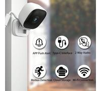 Telecamera di sorveglianza senza fili Full HD 480P, visione notturna a colori cristallina, cattura vocale unidirezionale, rilevamento avanzato del movimento, perfetta per il monitoraggio di anziani e 