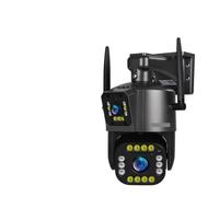 Telecamera di Sorveglianza, Telecamera 8K for esterni Zoom 20X Telecamera di sicurezza a doppio schermo a quattro lenti PTZ Monitor CCTV Telecamera di sorveglianza con tracciamento automatico(4K No Zo