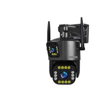 Telecamera di Sorveglianza, Telecamera 8K for esterni Zoom 20X Telecamera di sicurezza a doppio schermo a quattro lenti PTZ Monitor CCTV Telecamera di sorveglianza con tracciamento automatico(4K No Zo