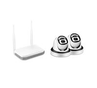 Telecamera di sorveglianza, Telecamera HD da 3 MP 8CH Mini NVR Kit di sicurezza CCTV Visione notturna IR Rilevamento facciale di videosorveglianza wireless(None,2x Cam No Card)