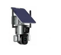 Telecamera di Sorveglianza, Telecamera solare 4K Wifi/4G Sim Wireless Dual Lens 4X 10X Pannello Rilevamento umano Telecamere IP esterne di sorveglianza PTZ
