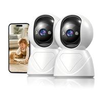 Telecamera di sorveglianza WiFi 5G per interni, FHD 1080P, per interni e interni, con persone/neonati/animali domestici, tracking automatico, 3 visioni notturne, audio bidirezionale