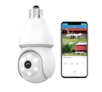 Telecamera di sorveglianza WiFi con lampadina, telecamera di sicurezza 1080P con lampadina E27, telecamere PTZ a 360 gradi, telecamera WiFi per interni visione notturna rilevamento del movimento