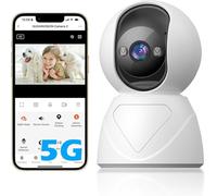 Telecamera di sorveglianza WiFi da 5 G, per interni, telecamera UHD da 3 MP, per cani, girevole a 355°, per animali domestici, monitoraggio automatico, 3 visioni notturne, audio a due vie, SD/Cloud
