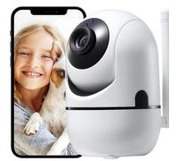 Telecamera di sorveglianza WiFi interna, telecamera IP 1080P di sicurezza con rilevamento del movimento e visione notturna, telecamera di sorveglianza del bambino con audio bidirezionale, compatibile