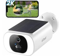Telecamera di sorveglianza WiFi wireless ieGeek 2K - Batteria wireless esterna IP66, pannello solare integrato, colore visione notturna
