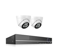 Telecamera Di Videosorveglianza Da 5 MP 8CH POE NVR AI Face Detect Dome Registratore Audio Bidirezionale For Interni Di Sicurezza Notturna A Colori(None,8CH NVR 2 Cameras)