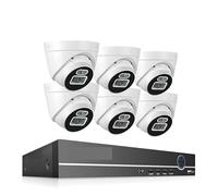 Telecamera Di Videosorveglianza Da 5 MP 8CH POE NVR AI Face Detect Dome Registratore Audio Bidirezionale For Interni Di Sicurezza Notturna A Colori(2T,8CH NVR 6 Cameras)