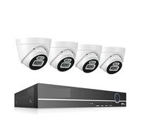 Telecamera Di Videosorveglianza Da 5 MP 8CH POE NVR AI Face Detect Dome Registratore Audio Bidirezionale For Interni Di Sicurezza Notturna A Colori(3T,8CH NVR 4 Cameras)