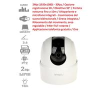 TELECAMERA DI VIDEOSORVEGLIANZA IMOU RANGER 2C / TA22C Sirena integrata WIFI PTZ