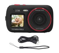 Telecamera digitale 72MP 2,5k a doppia schermata 16x zoom digitale Autofocus Anti shake telecamera selfie HD per fotografia di viaggio Vlogging ABS integrato nella batteria da 750 (Nero)