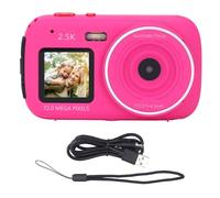 Telecamera digitale 72MP 2,5k a doppia schermata 16x zoom digitale Autofocus Anti shake telecamera selfie HD per fotografia di viaggio Vlogging ABS integrato nella batteria da 750 (Rosa rosso)