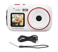 Telecamera digitale 72MP 2,5k a doppia schermata 16x zoom digitale Autofocus Anti shake telecamera selfie HD per fotografia di viaggio Vlogging ABS integrato nella batteria da 750 (Bianco)