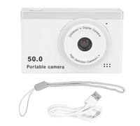 Telecamera digitale HD 50 MP 1080p 8x zoom doppia fotocamera posteriore anteriore con fotocamera fotografica compatta portatile ad alta risoluzione filtro per bambini adolescenti (Bianco)