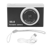 Telecamera digitale HD 50 MP 1080p 8x zoom doppia fotocamera posteriore anteriore con fotocamera fotografica compatta portatile ad alta risoluzione filtro per bambini adolescenti (Nero)