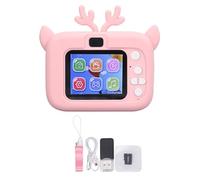 Telecamera digitale mtlavishishing Ideale per i ricordi dei bambini a infanzia con lettore di schede di scheda di memoria da 32G Reader 20MP Risoluzione da 400 mAh batteria 1080p (Giallo rosa)