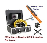 Telecamera d'ispezione 7 "Monitor DVR Videocamera for ispezione tubo fognario con contatore contatore Auto autolivellante Localizzatore tubo 512HZ 22MM IP68 HD(50m,Balanced - Receiver)